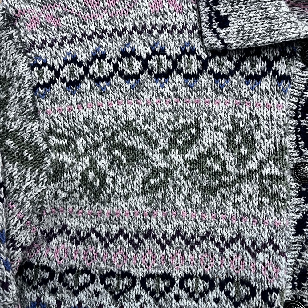 Vintage Multicolor Fair Isle Cardigan - Picture 2 of 6